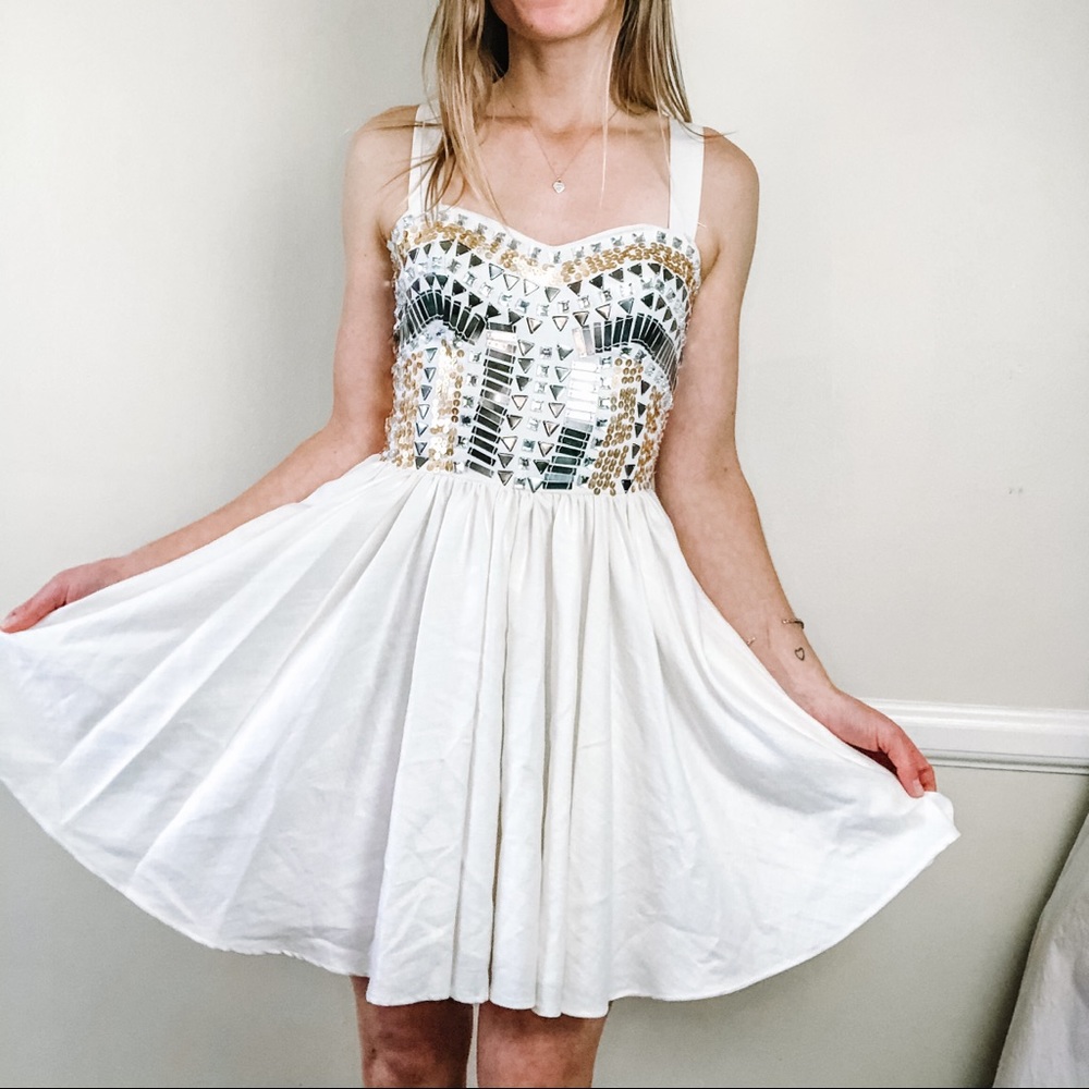 Keepsake the Label Sequine white dress